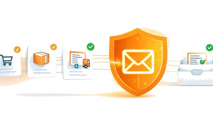 Incoming email passing through the MXGate security shield and landing clean in the inbox