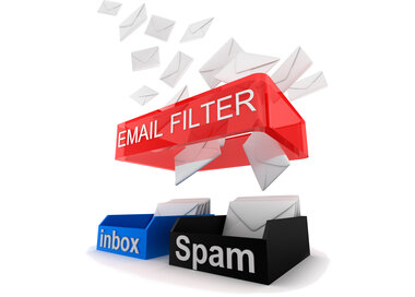 Inbound email filter: spam is separated into the Spam box while clean email is delivered to the inbox
