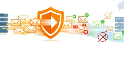 Email leaving mail servers being inspected at the MXGate security gateway: spam and threats are blocked while clean messages are approved and delivered